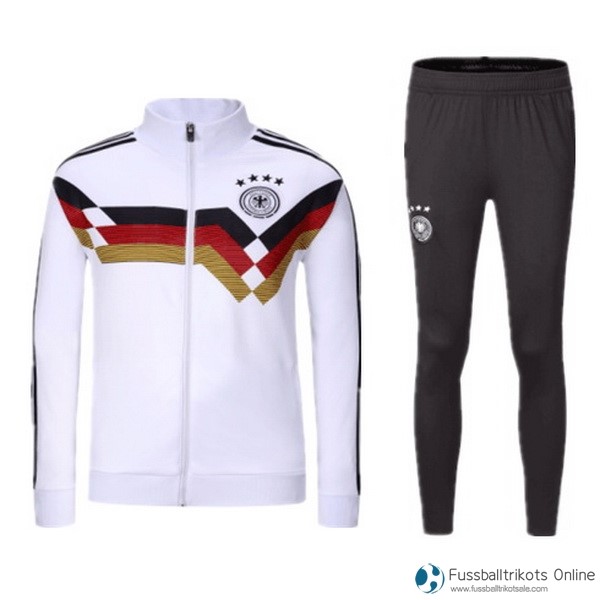 Deutschland Trainingsanzug 2018 Weiß Rote Fussballtrikots Günstig
